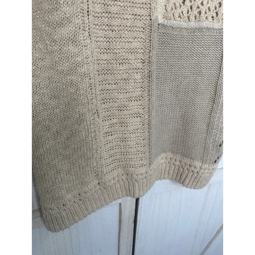 Chicos Cotton Blend Beige Patchwork Lace Wool Ble… - image 3